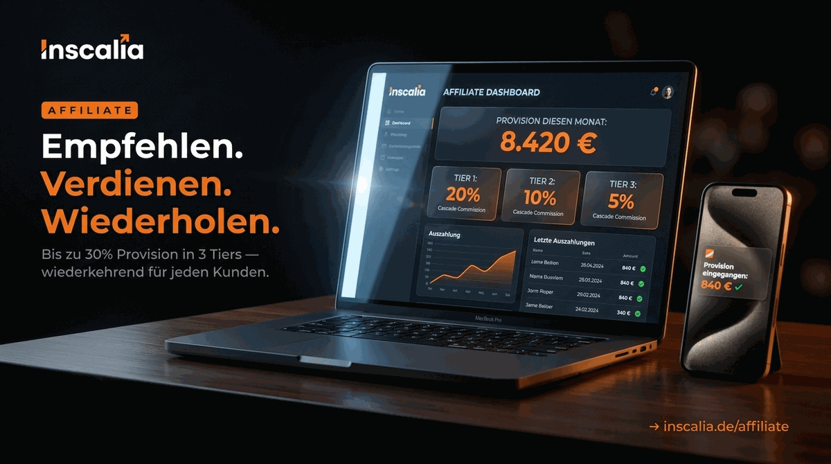Inscalia Affiliate-Programm: Bis zu 30 % Provision
