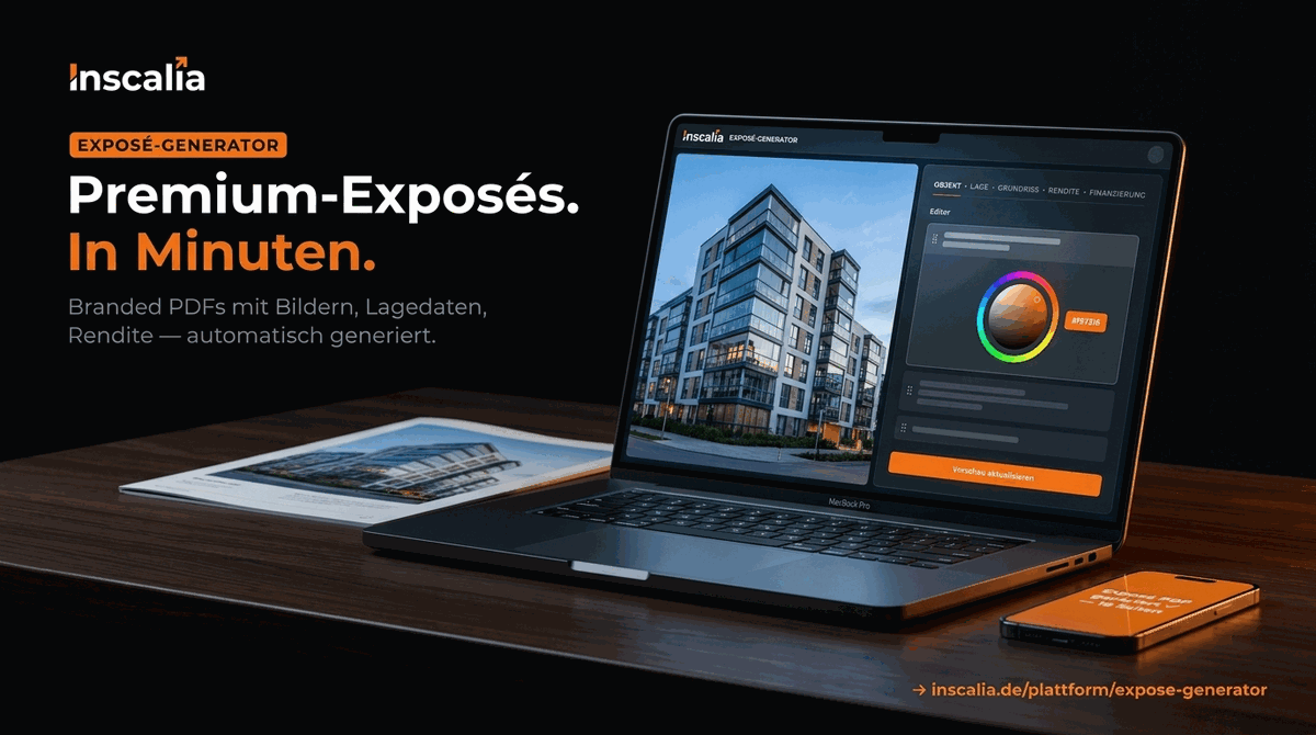 Exposé Software für Immobilien — Automatisch & KI-gestützt | Inscalia